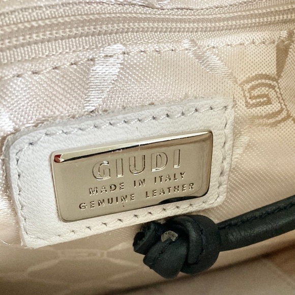 GIUDI genuine leather shoulder bag in white and maroon Made in Italy - Picture 6 of 14